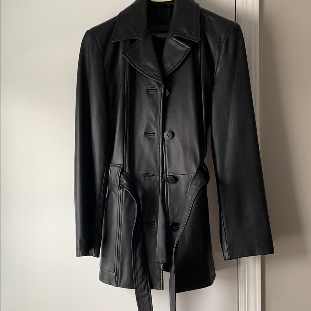 Winlit genuine leather Women’s belted coat